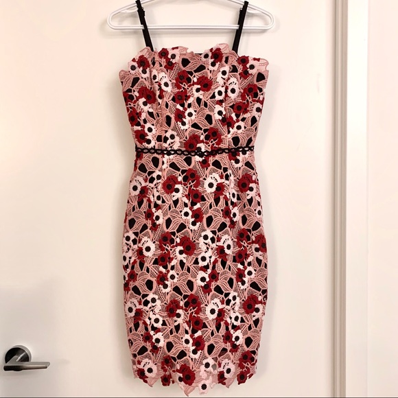 NWOT Brand New Adelyn Rae Harlow Lace Sheath dress xs pink white - Picture 2 of 10